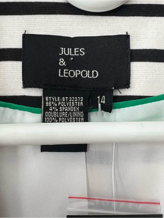 Jules & Leopold Black and White Striped Notch Lapel Blazer - Picture 3 of 5